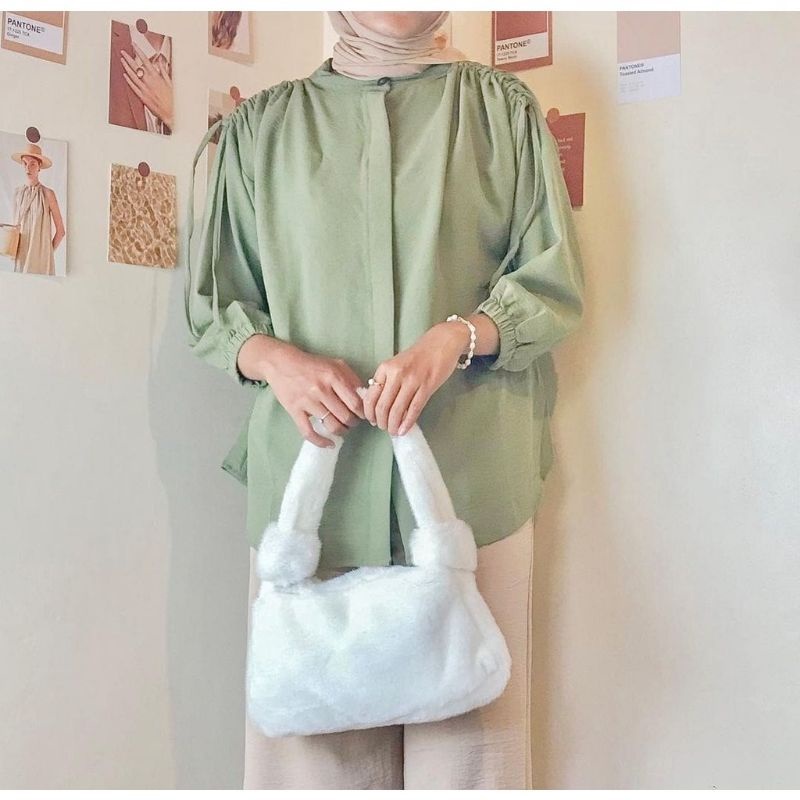 grosir_solo || GAVI BLOUSE LENGAN SERUT / BLOUSE SERUT AIRFLOW / BLOUSE TALI SERUT