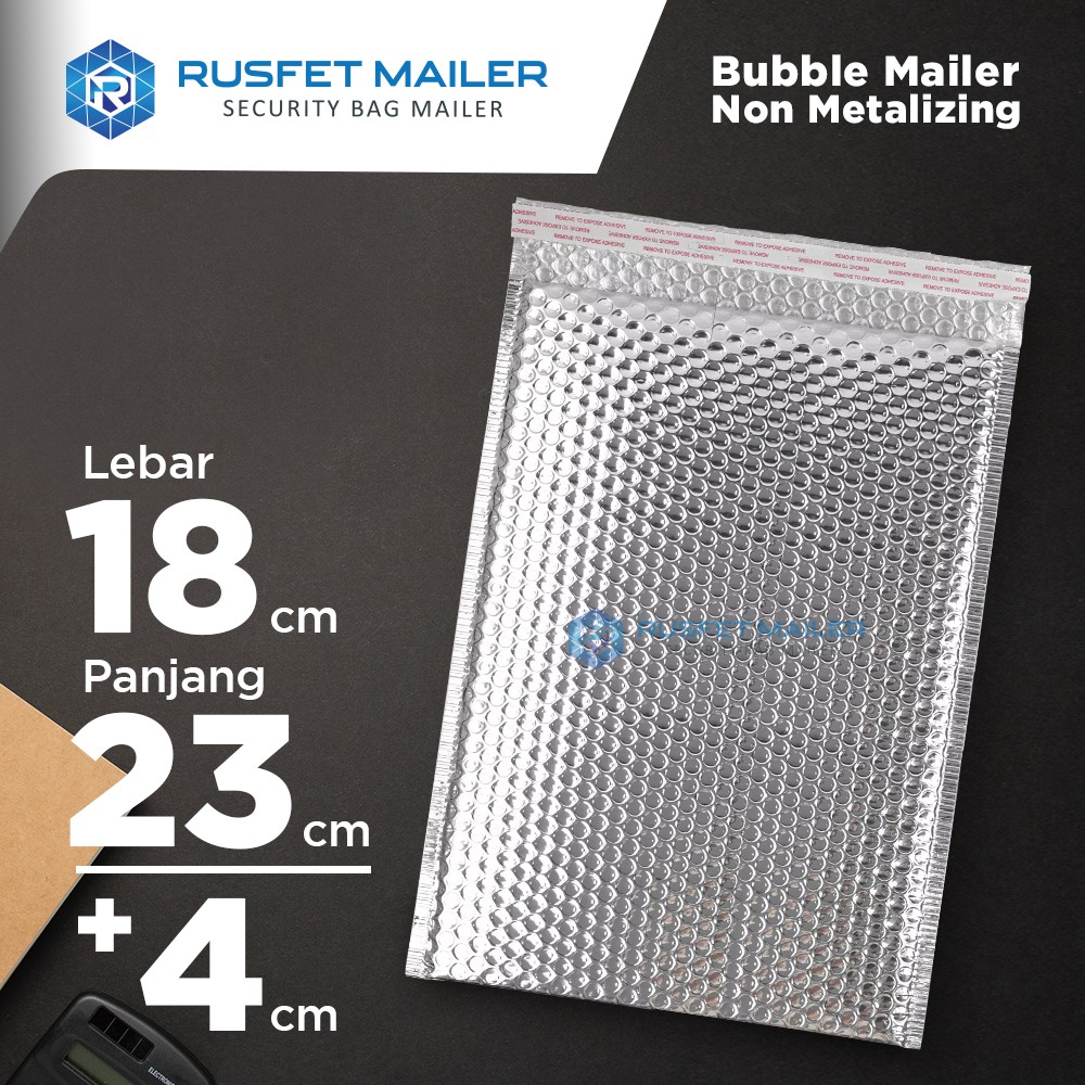 

Bubble Mailer Silver Glossy / Bubble Amplop / Envelope Mailer Silver 18x23+4