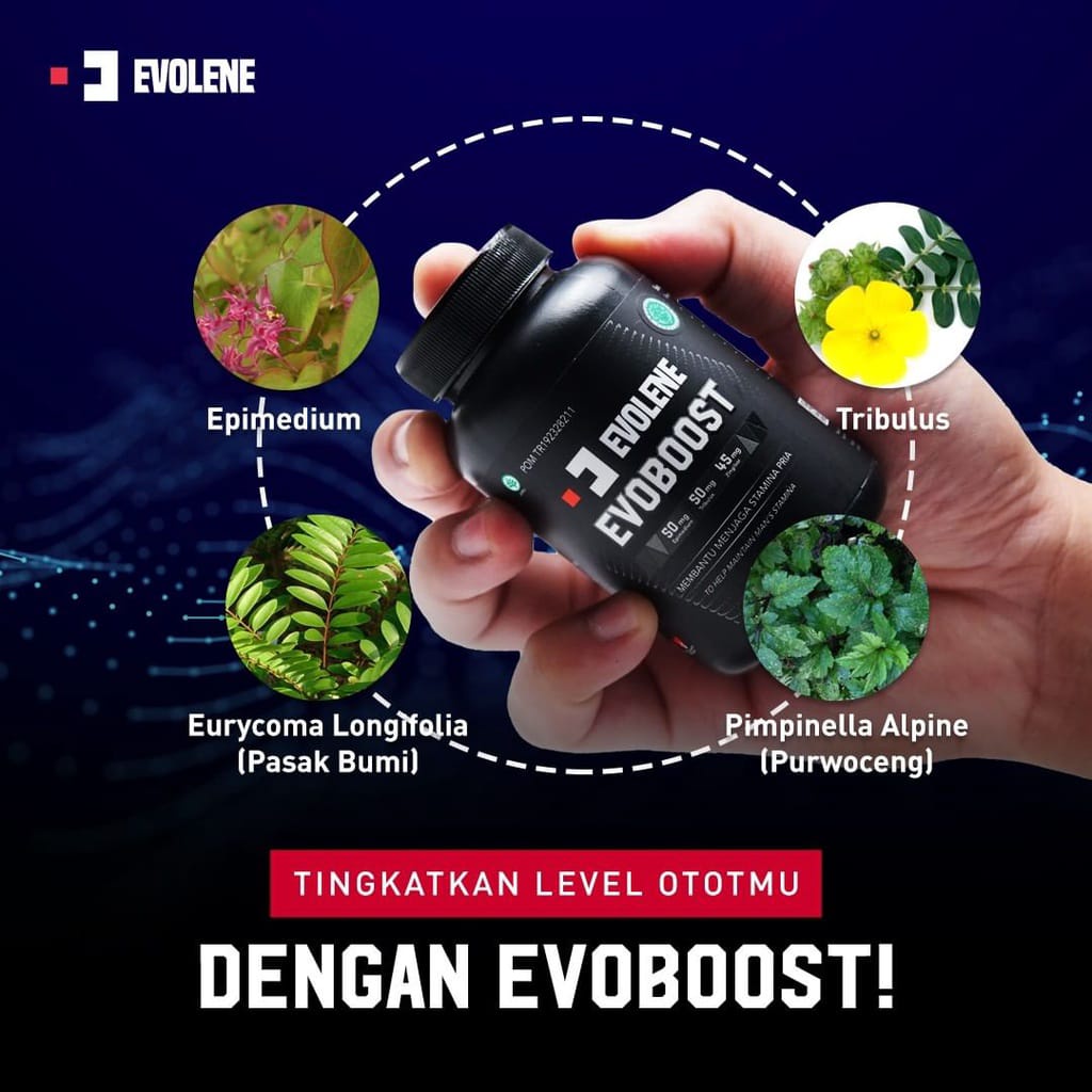 Evolene Evoboost Evo Boost Testosterone Booster 60 caps kapsul Suplemen Testoterone Booster