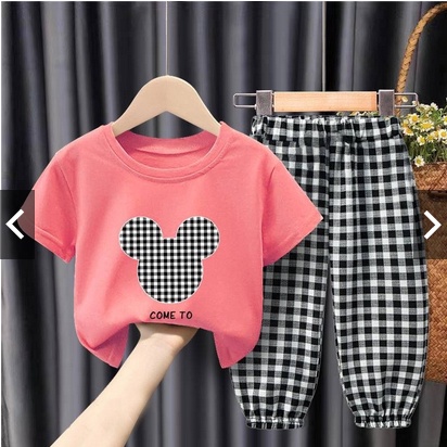 SETELAN BAJU ANAK CEWEK SERLA GAMBAR KARAKTER / SET BAJU ANAK SERLA