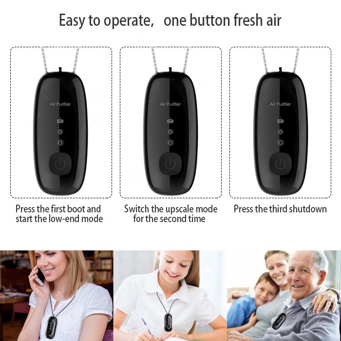 Wearable Air Purifier Necklace Elektronik Ion Negatif USB Pembersih Udara Portable Air Freshener