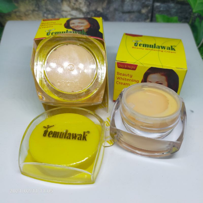 Temulawak Beauty Whitening Cream / Cream Temulawak Beauty Pot Kaca / Cream Siang Malam Plus 1 pcs Sabun QM 60GR