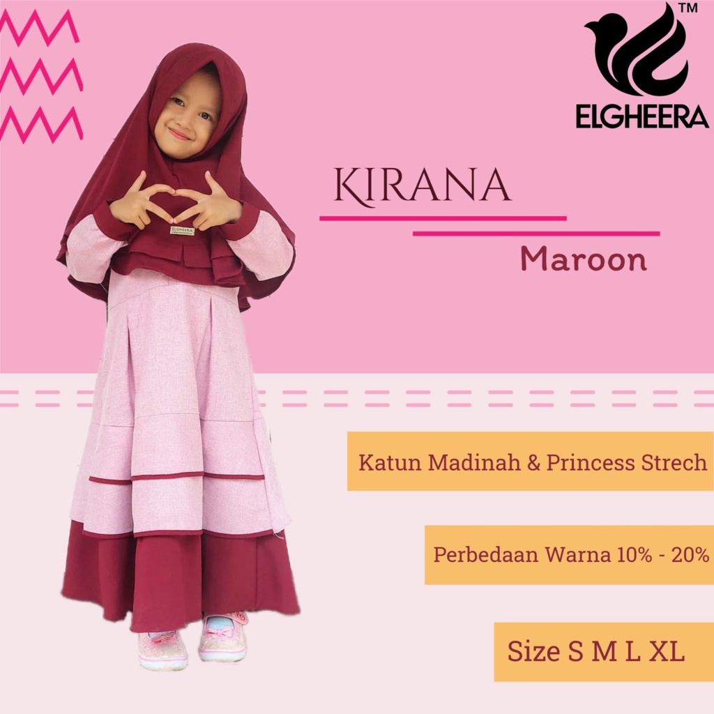 Gamis Anak Perempuan Kirana Set 1-8 Tahun by ELGHEERA