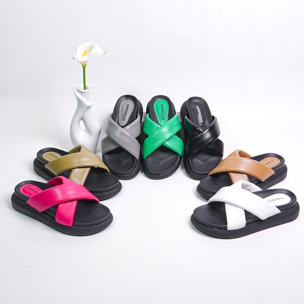 Dunkenstock CHACHA Sandal wedges cewek kekinian sendal wanita model silang sandal empuk tinggi 3cm