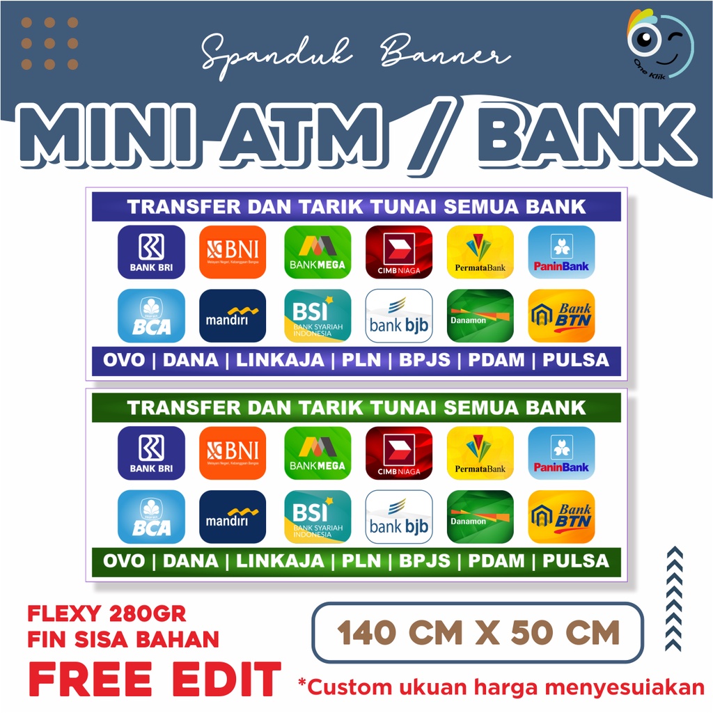 Spanduk Banner model ATM Mini / Spanduk Brilink / Spanduk Transfer Bank - Oneklik.1