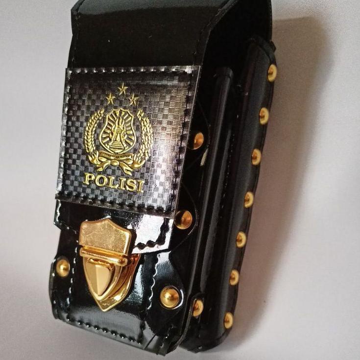 tempat hp dompet hp sarung hp pinggang polisi logo embos dobel slot ‣ SHN.10De22м