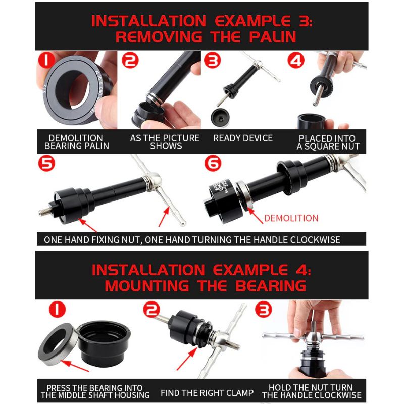 Kunci Tool Tools Alat Pasang Dan Lepas Bearing Centar Shaft BB Bottom Bracket Removal And Install Axle Disassembly For BB86 BB30 BB 92 30 PF30 Hub Free Hub Bearings -SZ912