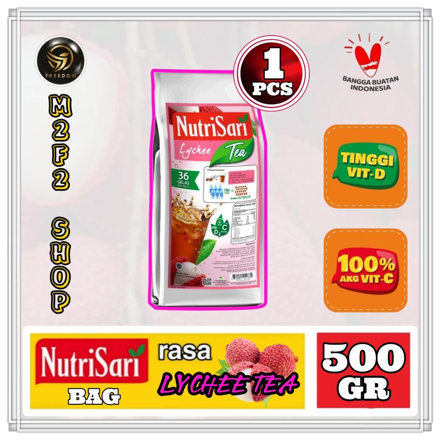 

NutriSari Minuman Serbuk Lychee Tea Leci Teh Refill - 500 gr (Kemasan Satuan)