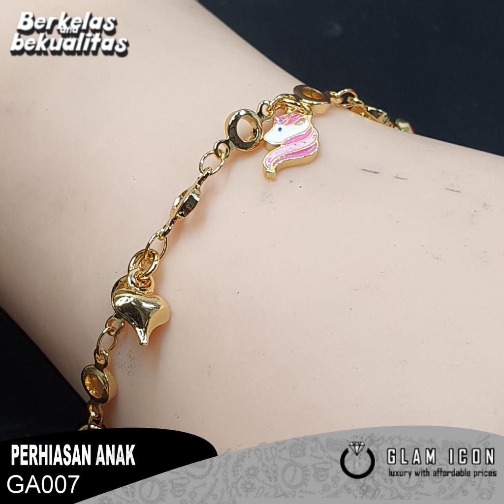 Gelang Anak Rantai Motif Poni Pink Hair  GA007 GRAG