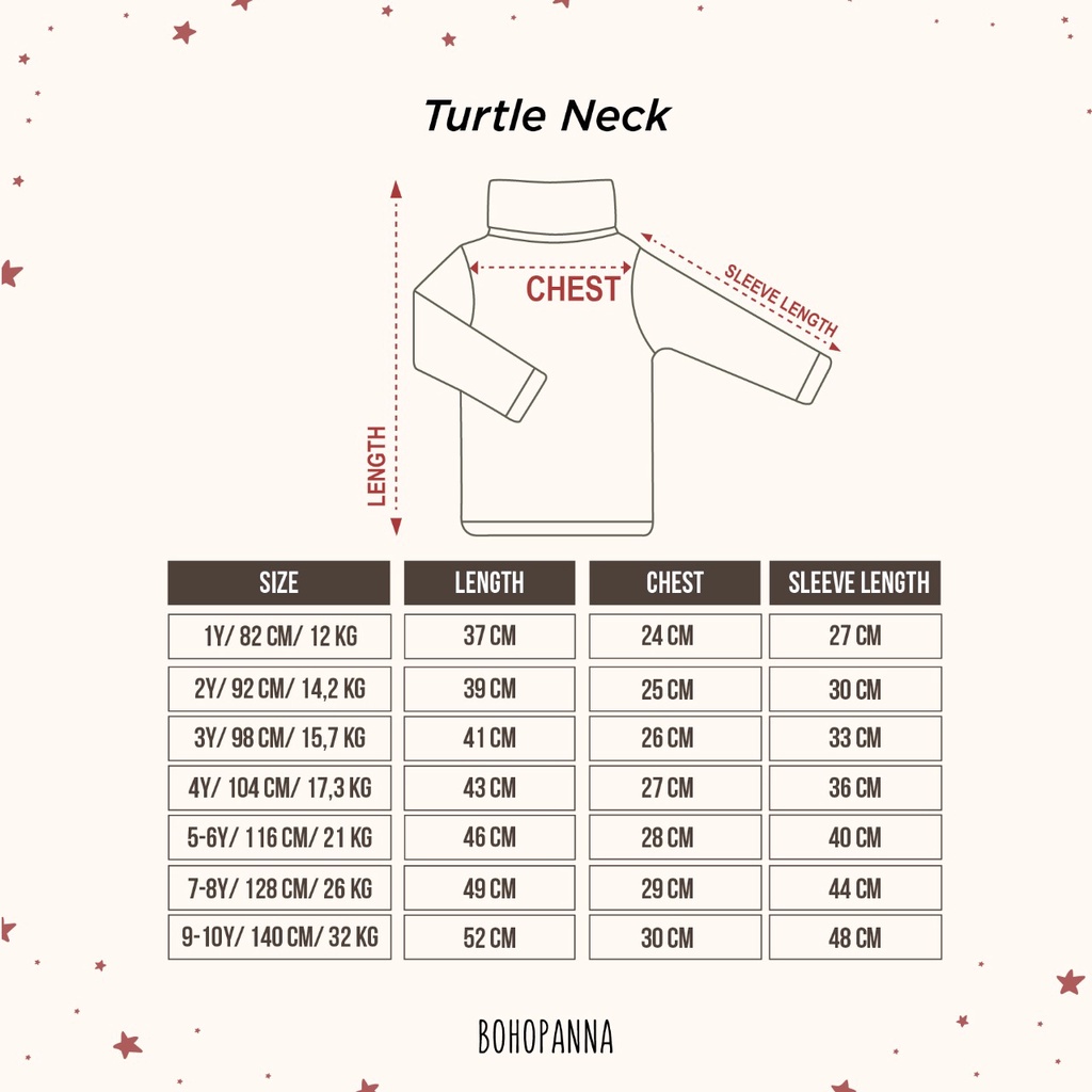 Baju Bayi Atasan Anak Laki Laki Perempuan BOHOPANNA - TURTLENECK