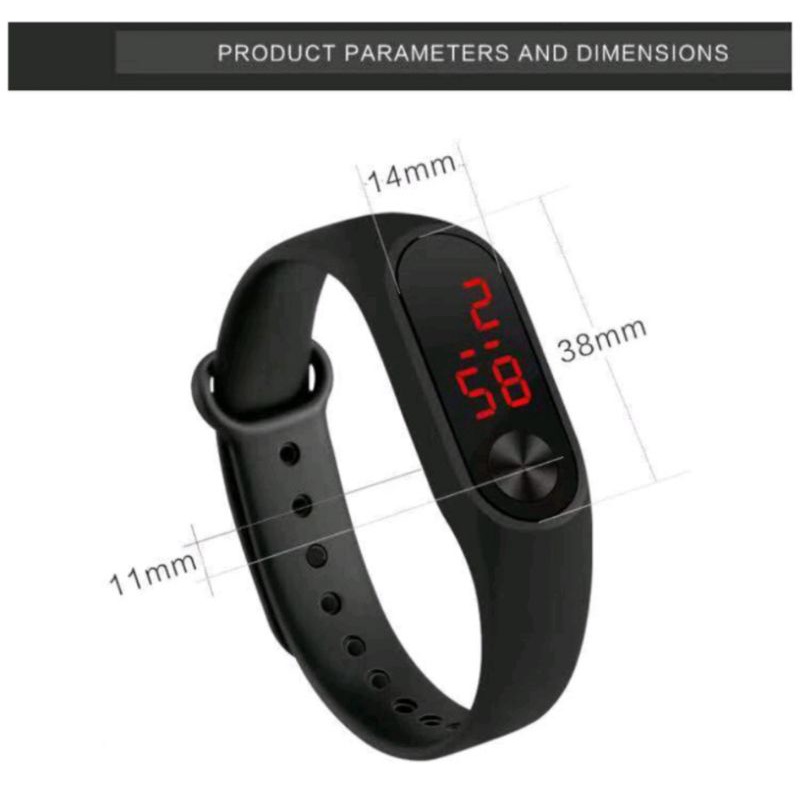 Jam Tangan Digital LED Sport Karet Wanita Dan Pria Murah (009R)