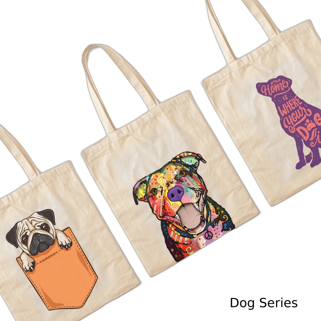 Totebag Motif Anjing Dog Lovers Tote bag premium Totebag zipper totebag velcro