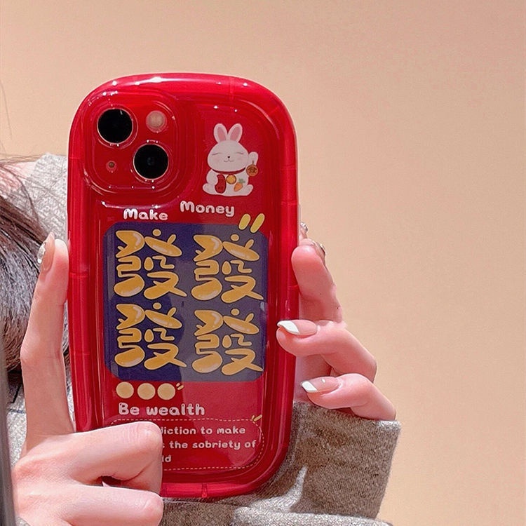 IPHONE Casing Ponsel Desain Kelinci Keberuntungan Tahun Baru Kompatibel Dengan Iphone12 13 14 11 Pro Max X Xs Max Xr Ggdtdt