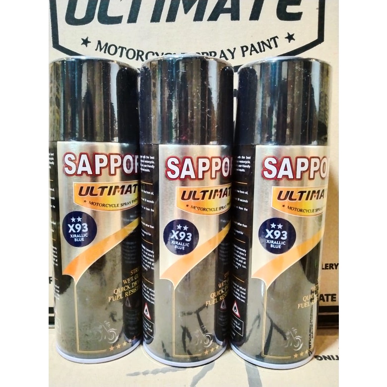 cat spray pilok pilox cat semprot sapporo ultimate saporo X93 xirallic blue xiralik xirallic biru blue x 93 400ml