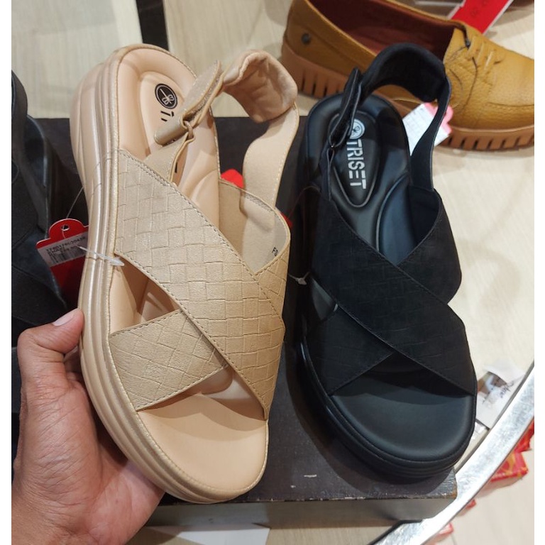 JUMBO SALE‼️ TRISET Sepatu sandal wedges wanita tali belakang 36-40
