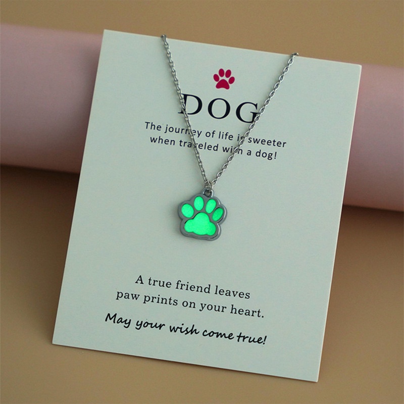 Kalung Luminous Baru Dog Lovers The Cat Dog Paw Kalung Kaki Beruang GLOW In The DARK Night Luminous Untuk YOURS
