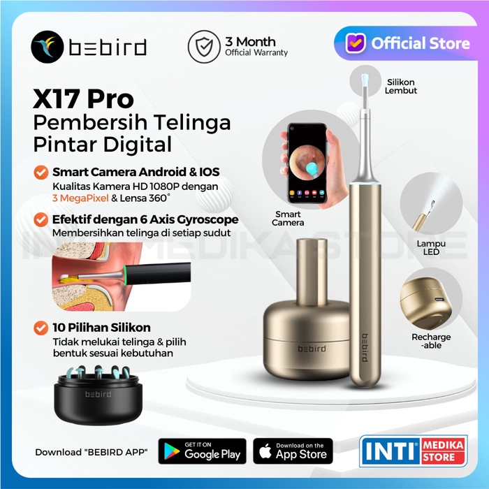 BEBIRD - PEMBERSIH TELINGA SMART KAMERA WIFI HP X17 PRO KOREK KUPING
