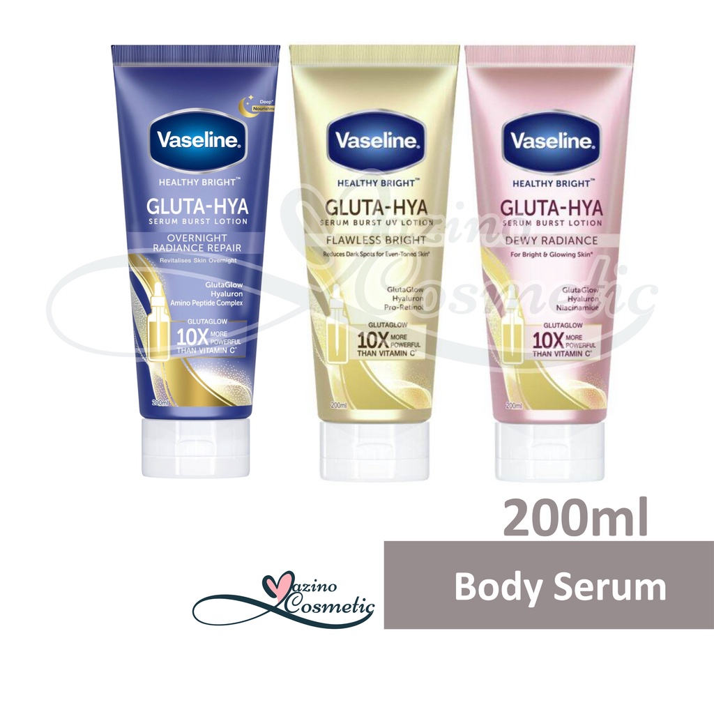 Vaseline Body Serum Gluta Hya Serum Lotion | Flawless Bright​ | Dewy Radiance | Overnight 200ml