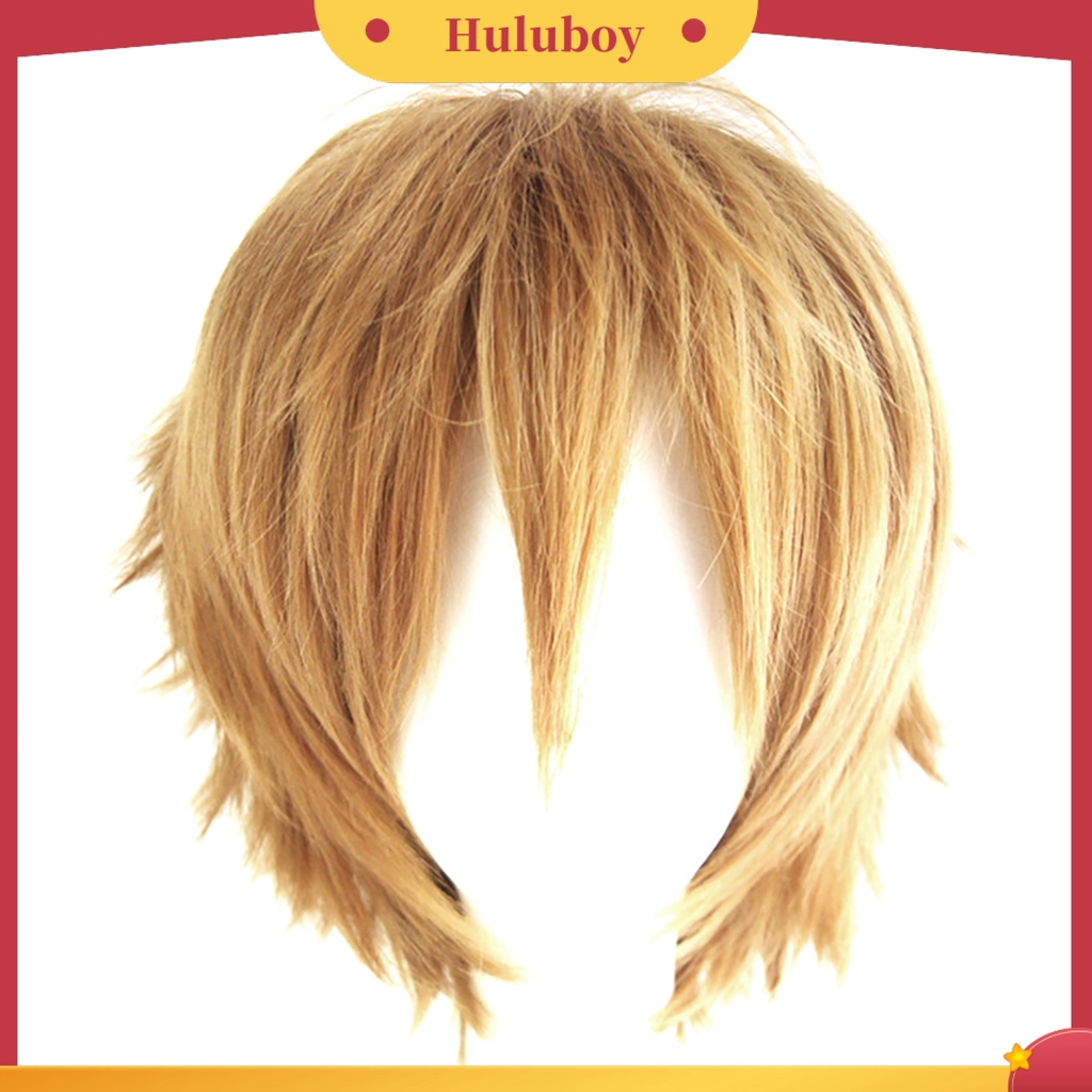 Wig Rambut Pendek Adjustable Bahan Serat Suhu Tinggi Untuk Cosplay Anime