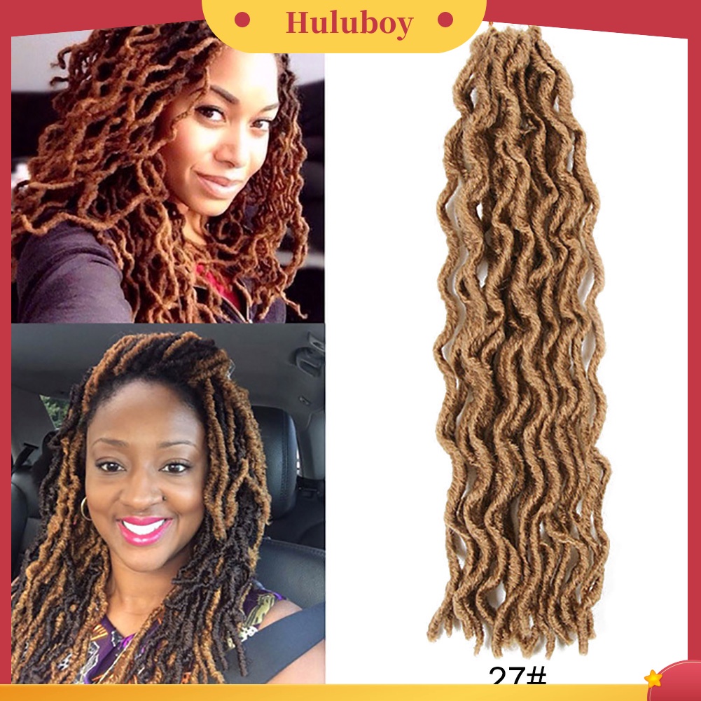 Wig Rambut Ekstensi Sintetis Model Kepang Panjang Keriting Gelombang Ukuran 45cm