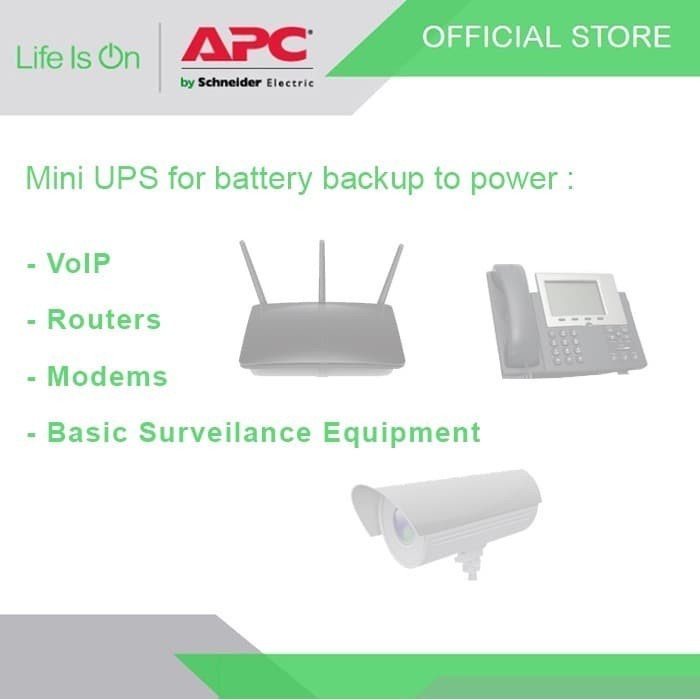 APC CP12010LI-GR Network Power Supply with Battery Backup 12VDC 1A