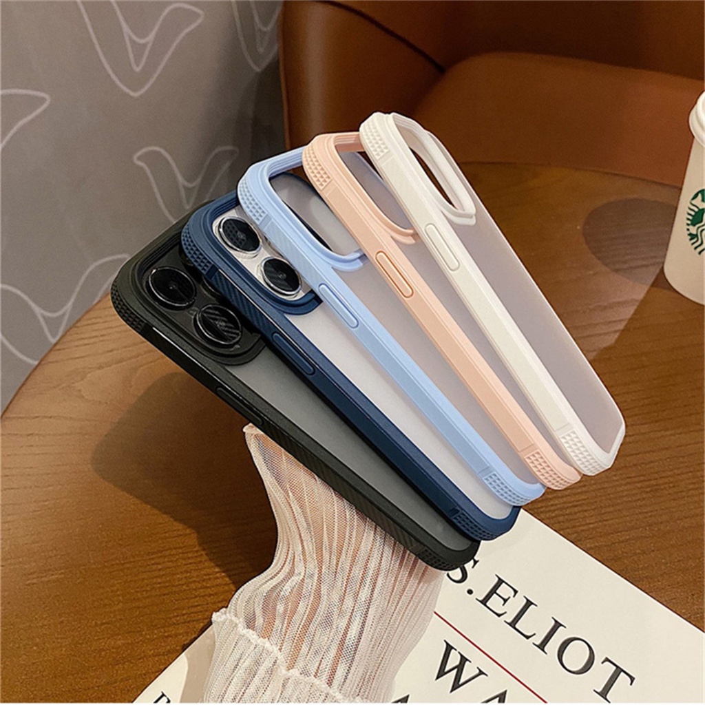 Premium Mewah matte Silikon Pelindung case iPhone 14 Pro Max Plus case iPhone 13 12 Pro Max Tertutup Penuh matte shock protection hard back cover