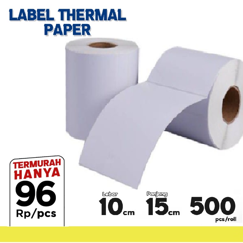 

KERTAS STICKER LABEL THERMAL LIPAT 100x150 BARCODE A6