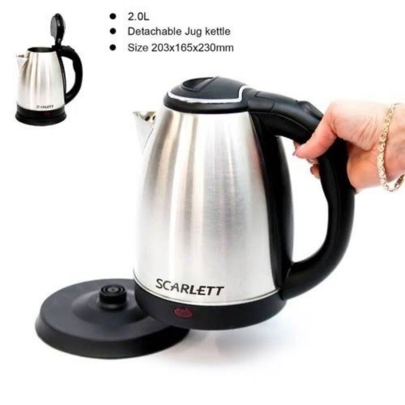 BISA COD Teko Listrik Scarlett 2 liter Electric heat Kettle 2L // TEKO LISTRIK PEMANAS AIR SCARLETT UKURAN 2 LITER