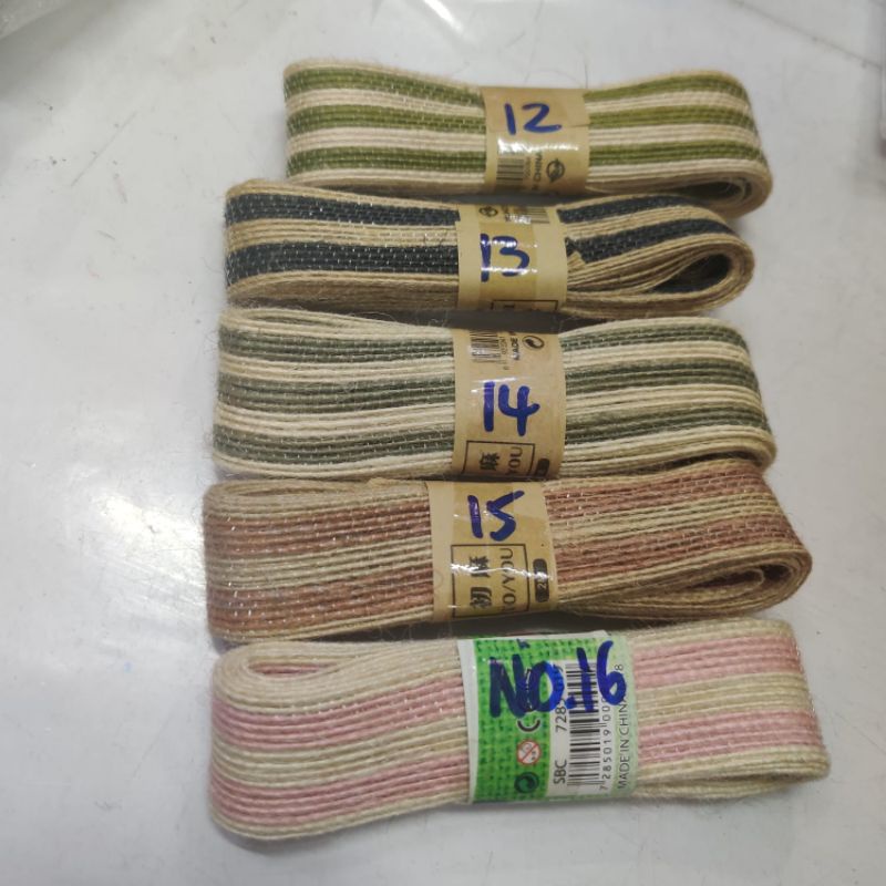 Pita Goni Kombinasi Warna | Pita Hampers Rustic Souvenir Parsel Dekorasi