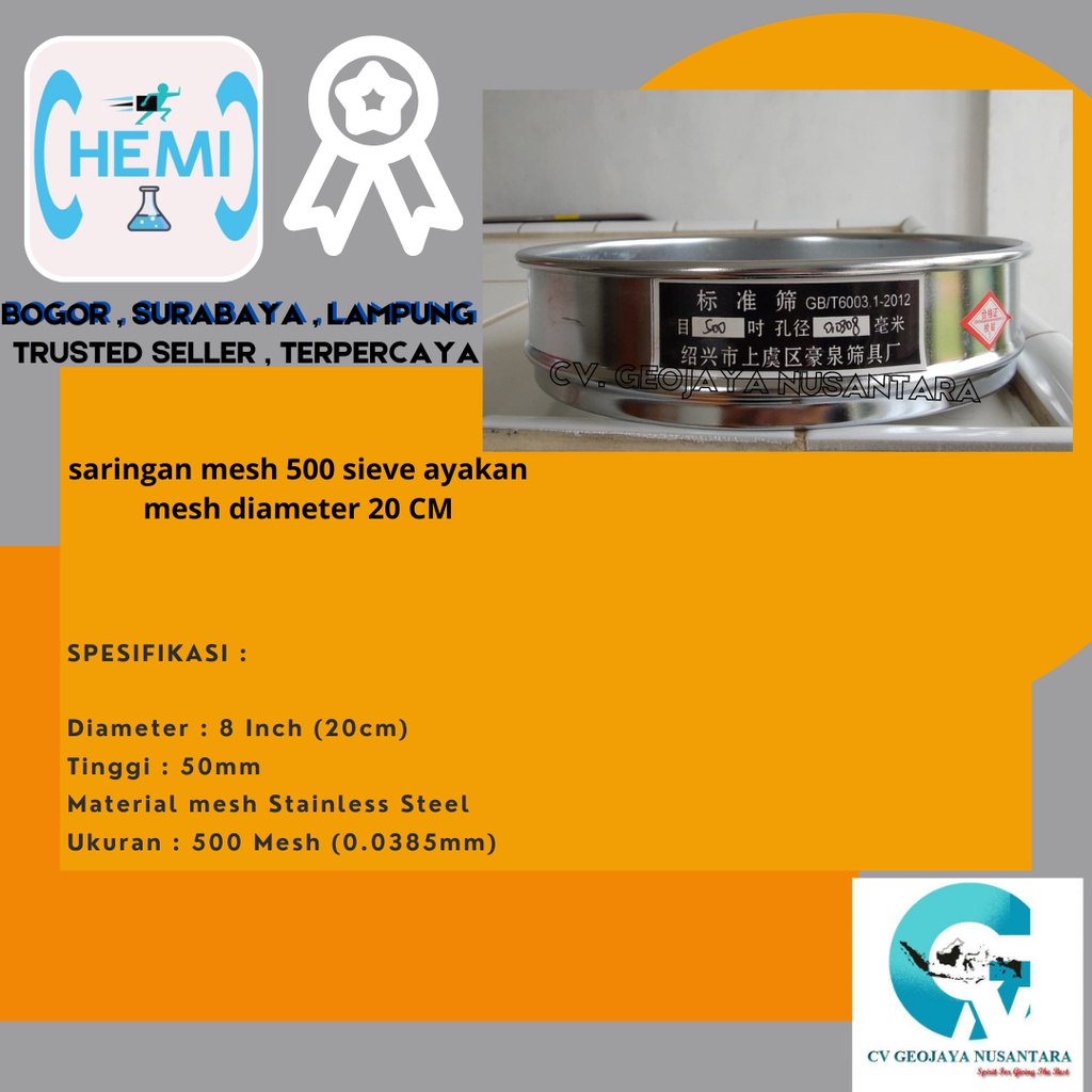 saringan mesh 500 sieve ayakan mesh diameter 20 CM