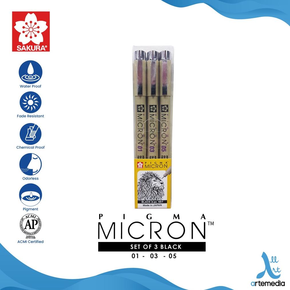 

DRAWING PEN SAKURA PIGMA MICRON SET 3 PIGMENT INK PULPEN GAMBAR TERLARISS...,,,,,
