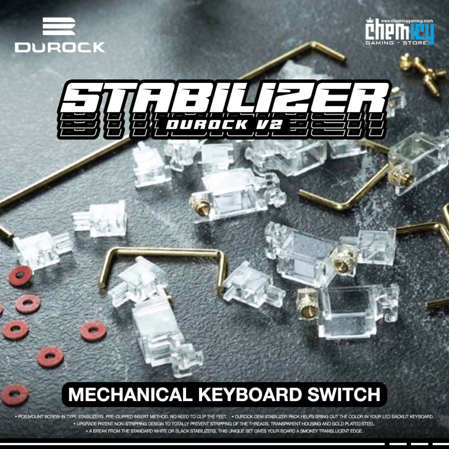 Durock V2 Transparent PCB Screw-in Stabilizer Set