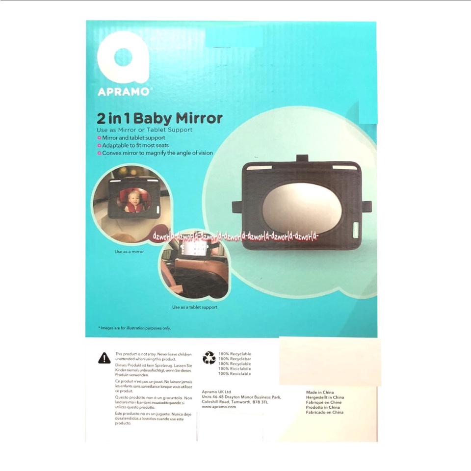 Apramo 2 In 1 Baby Mirror Tablet Support Kaca Bayi Di Mobil Dan Tempat Tatakan Ipad Tablet Babies Miror Car Convex Miror Cermin