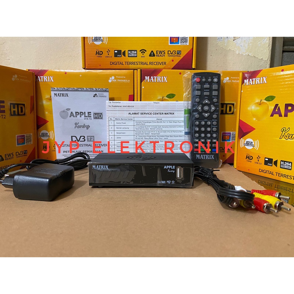 SET TOP BOX TV DIGITAL MATRIX APPLE KUNING DVB T2 ( STB )