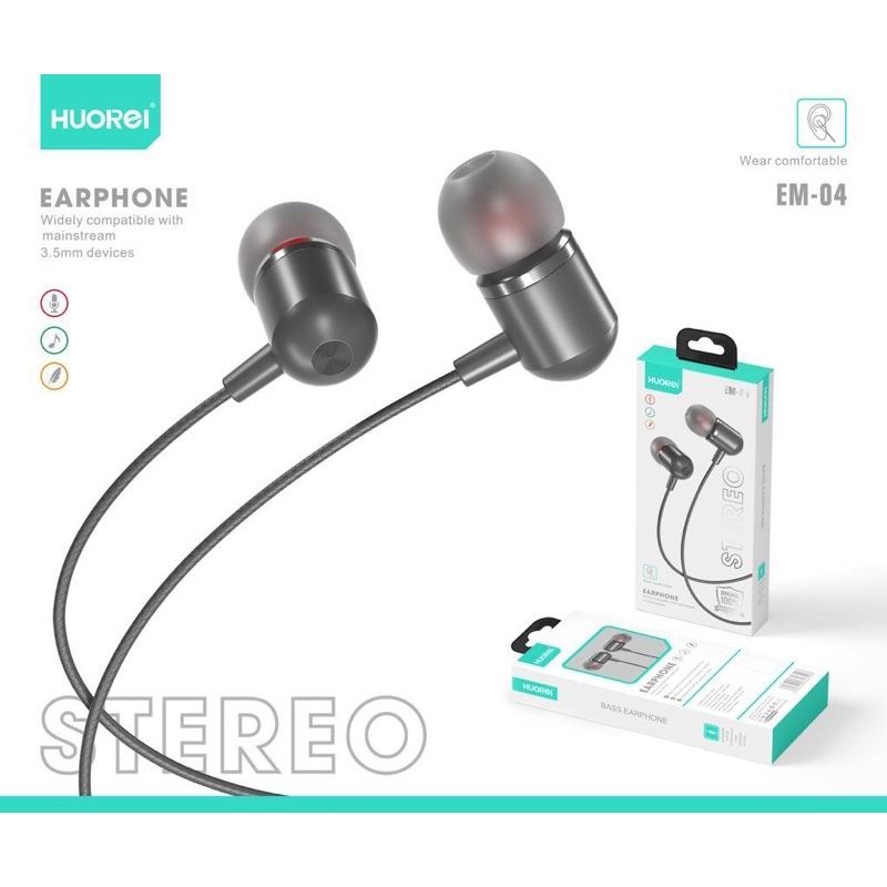 Earphone Huorei Headset Mega Bass