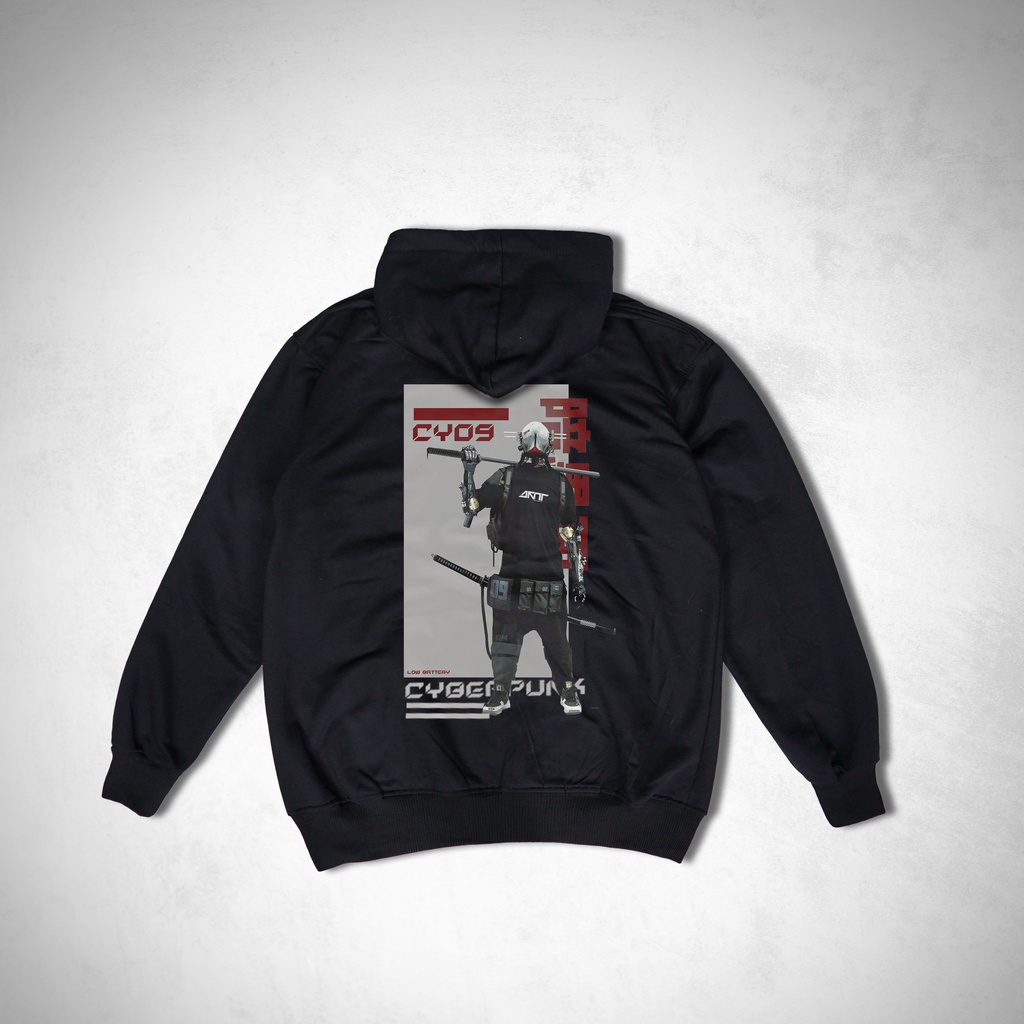 Jaket Hoodie Pria Wanita Jaket fleece Cyberpunk CYBER 09
