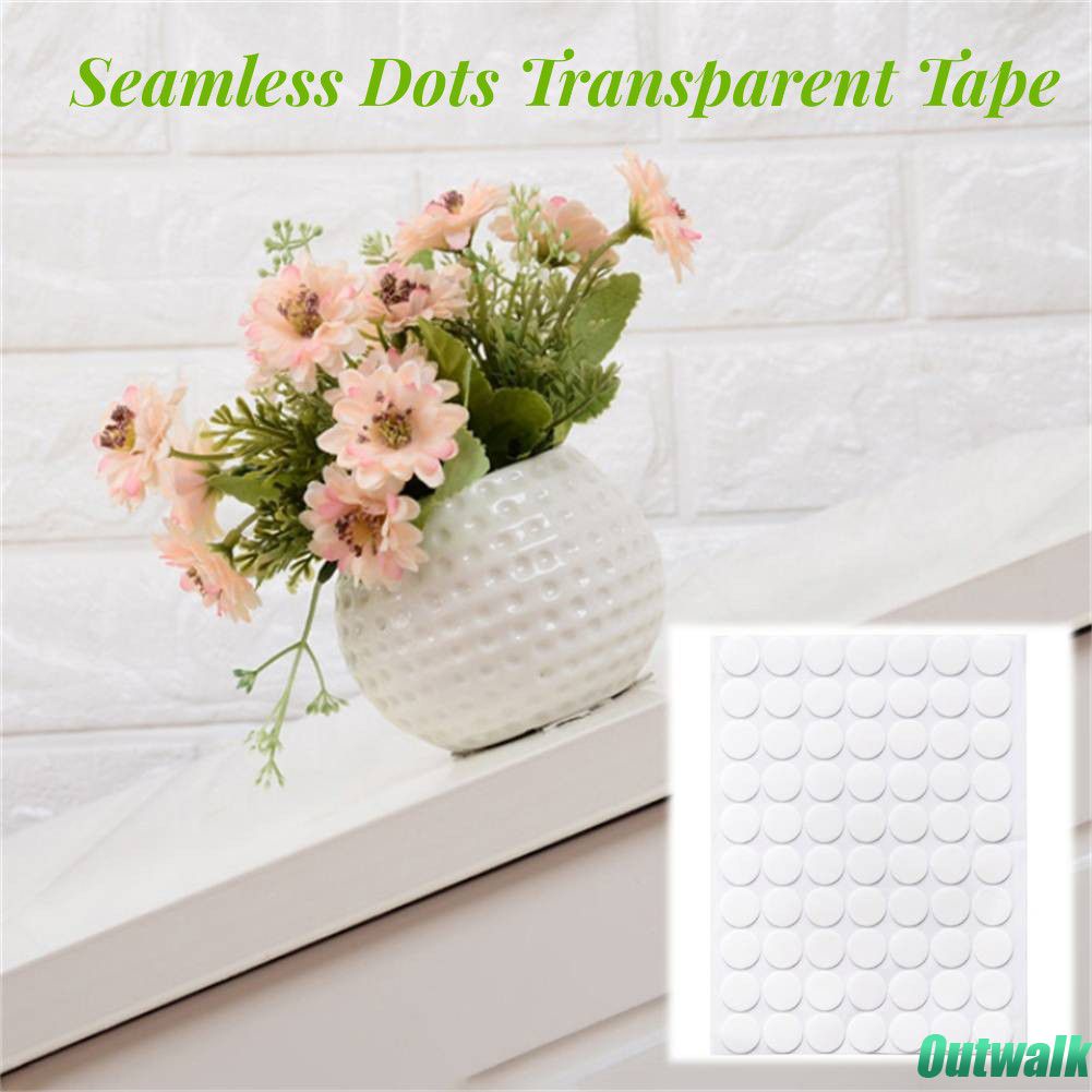 ღ 70Pcs Tidak Ada Jejak Bulat GlueSeamless Dots Pita Transparan Kreatif Super Lengket Pernikahan Balon Hadiah Foto Perekat Alat Peraga Dekorasi