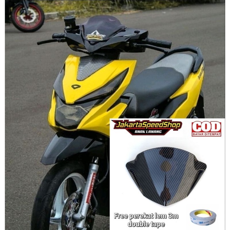 Visor honda beat new esp beat karbu carbon bahan akrilik free lem 3m double tape