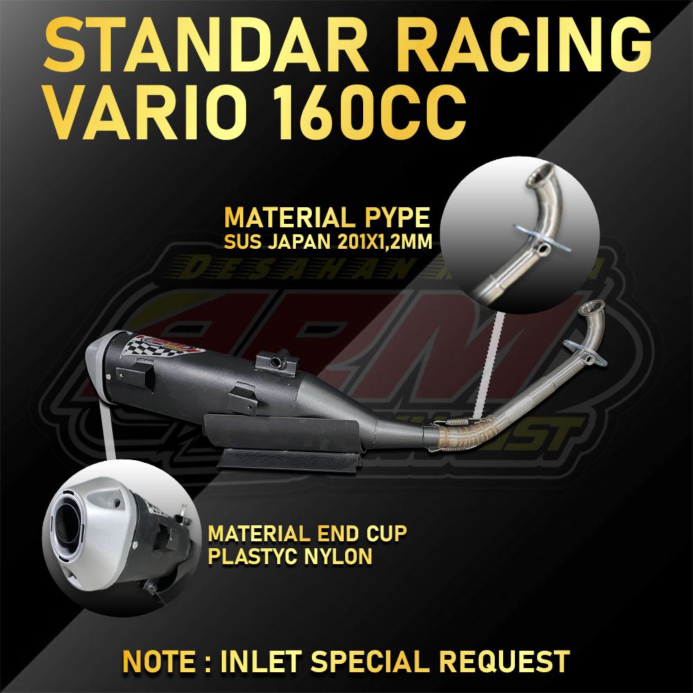 standart racing arm exhaust for vario 160 new