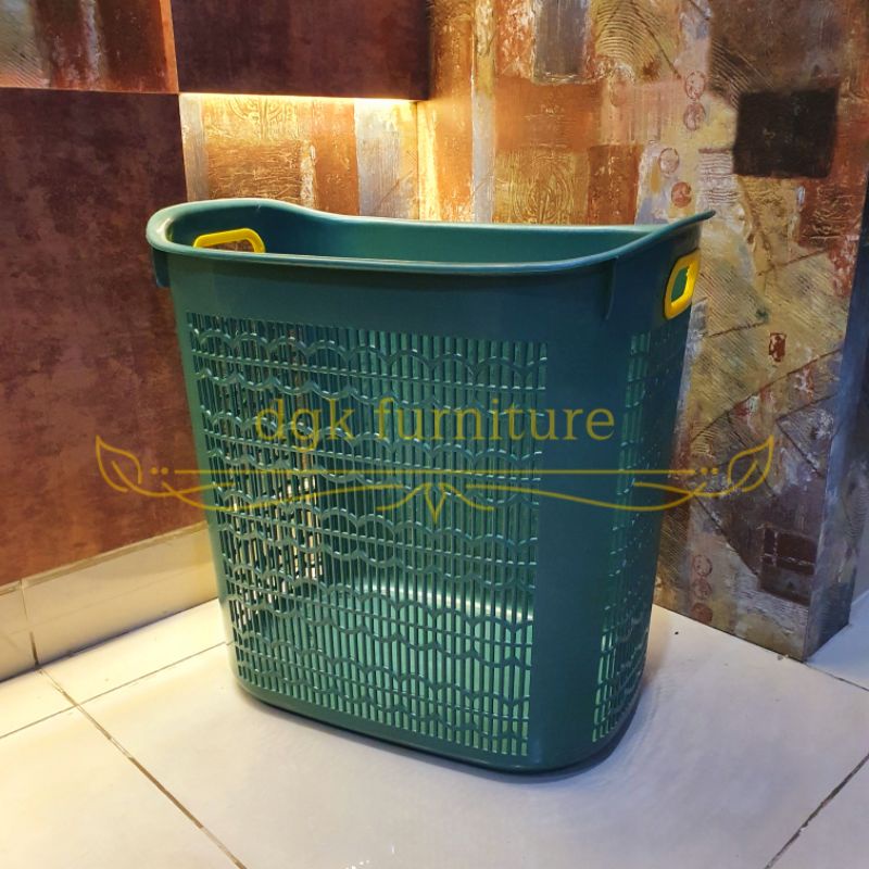 Keranjang Laundry Tempat Cucian Pakaian Baju Kotor Plastik Murah TEBAL (VERSI WARNA MURAH)