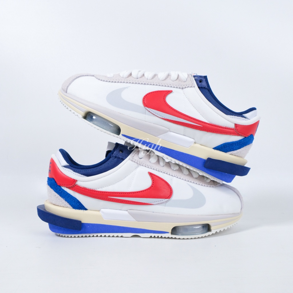 Sacai x Nike Cortez 4.0 White University Red Blue DQ0581 100% Original