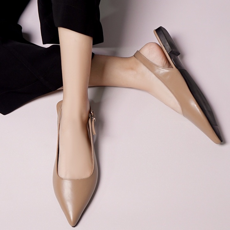 SARASARA YUK - Dunkenstock MIKHA Sepatu Sandal Wanita Flatshoes 1cm Size 36 - 40 Tidak Licin Flat Shoes untuk Kerja Kantoran Kuliah Casual Belleza 37 38 39 Warna White Putih Sara Sara Kekinian Premium Terbaru Shoes Ori Original Mall Official Store