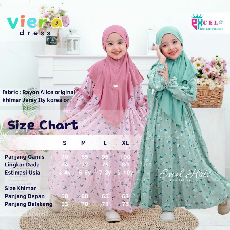 VIERA DRESS Vol.2.3.4 free jilbab ORI EXCEL | Dress+jilbab Anak