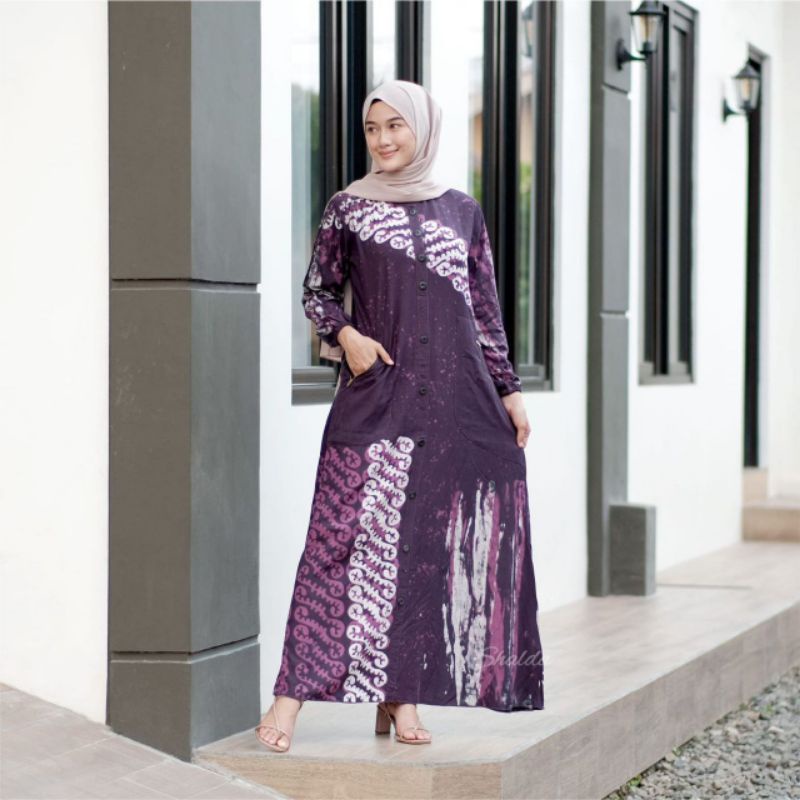 Violet Dress gamis Twill premium gamis rayon candi Mekar gamis batik Pekalongan gamis batik Pekalong