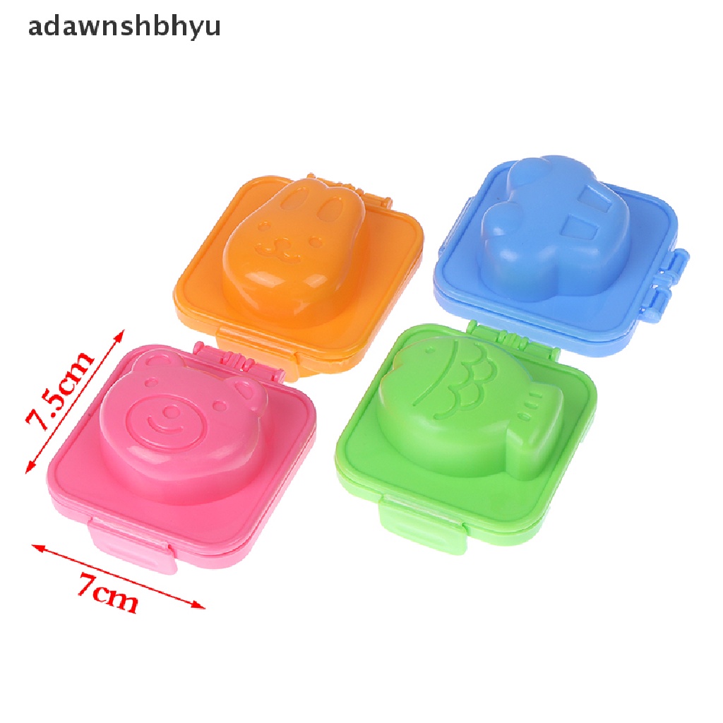 Adawnshbhyu 2 Pcs Cetakan Telur Rebus Cetakan Telur Kartun Lucu 3D Egg Ring Mold Bento Maker Cutter Egg Tool ID