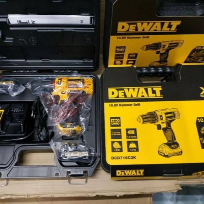 bor batrai cordless DEWALT DCD716C2k drill cordless