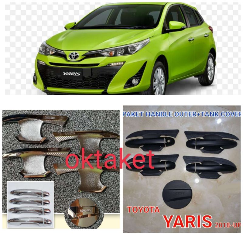 paket outer handle tank cover New Yaris 2018 2020 2022 2023 elegant hitam &amp; chrome