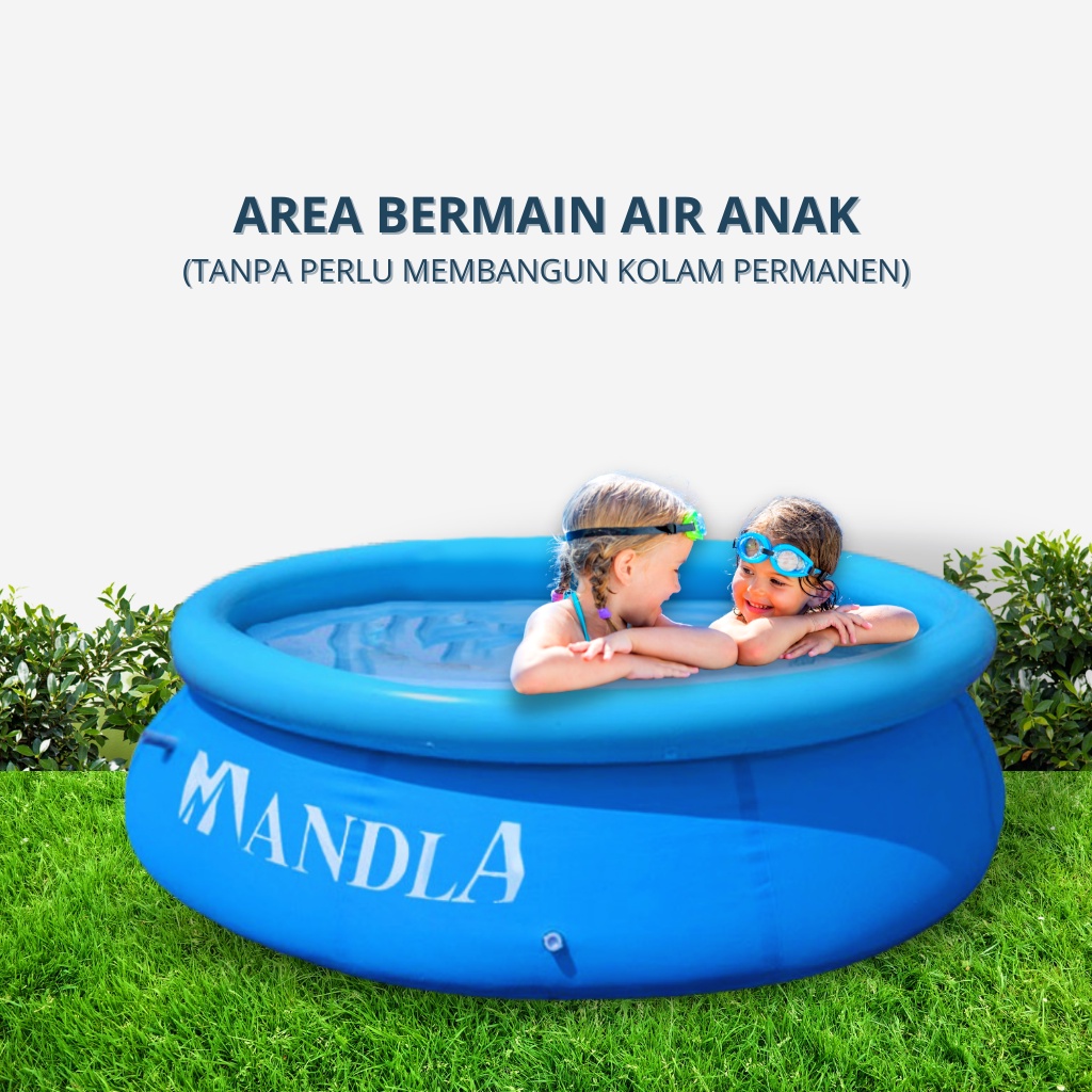 KIDDAILY KOLAM PORTABLE BAK MANDI RENANG BABY BATHTUB FOLDABLE SWIMMING POOL ANAK JUMBO LIPAT KOLAM RENANG KARET JUMBO