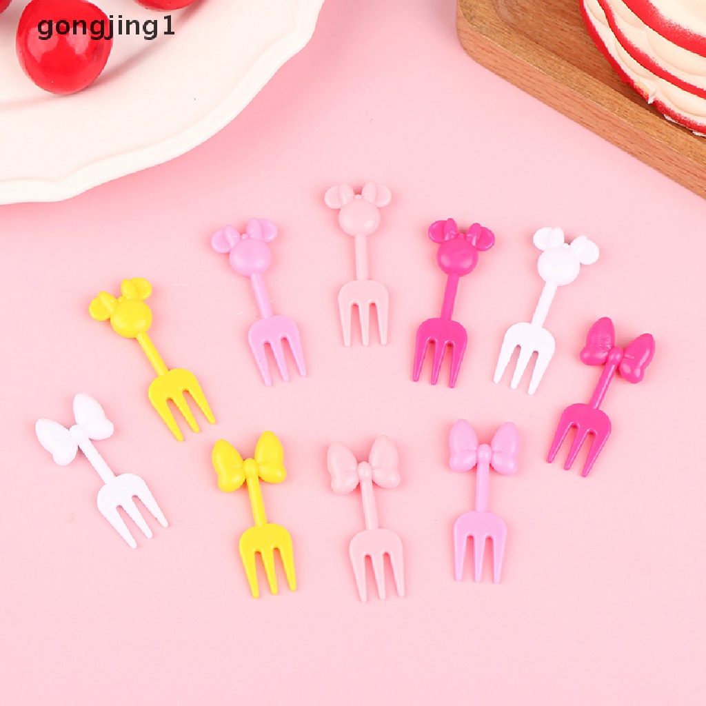 Ggg 10 Pcs Anak Garpu Buah Dessert Tusuk Gigi Reusable Lunch Prasmanan Picks Stick ID