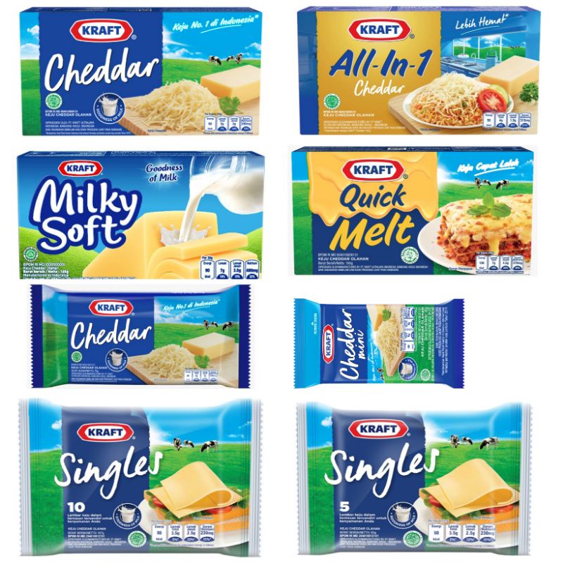 Jual KRAFT Aneka Keju Cheddar quick melt mini all in one 1 slice